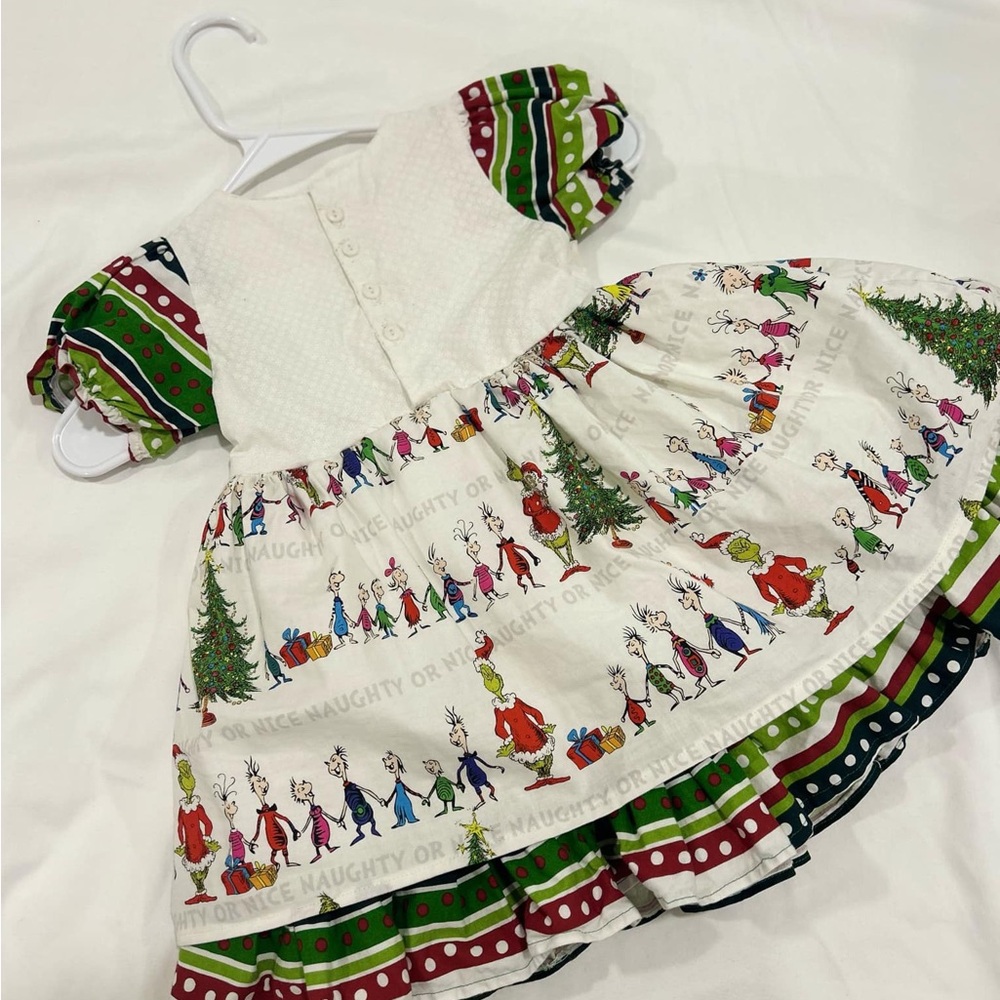 Beautiful custom made Grinch Dress ! Size 2t /3t - Picture 9 of 9